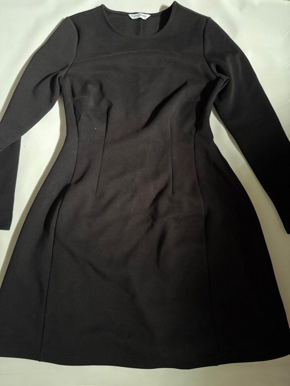 Classic Black Long-Sleeve Fit & Flare Dress by Unknown Brand